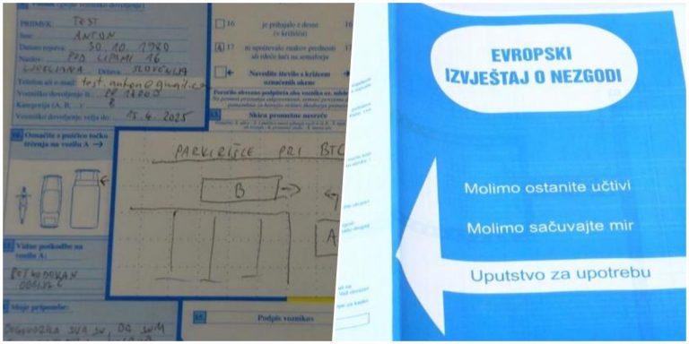 Ukoliko dođe do saobraćajne nezgode: Pročitajte smjernice kako da ispunite Evropski izvještaj bez intervencije policije