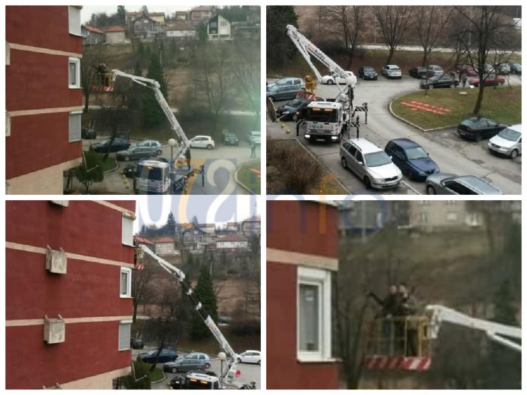 NEOBIČNA PROSIDBA: Zeničanin iz dizalice s korpom zaprosio djevojku (FOTO)