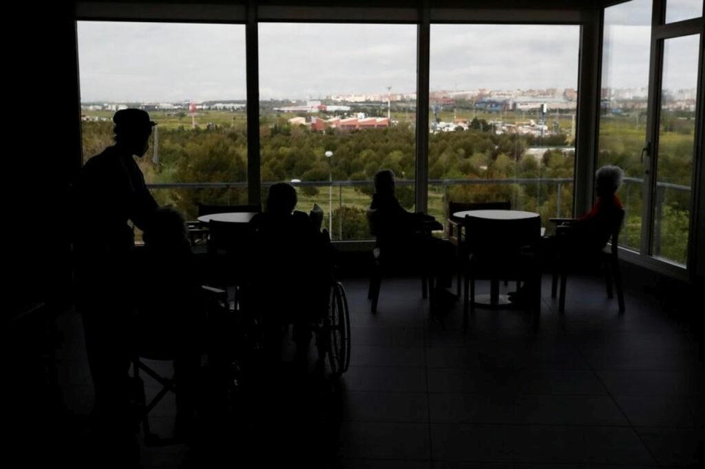 staracki dom stari ljudi ilustracija