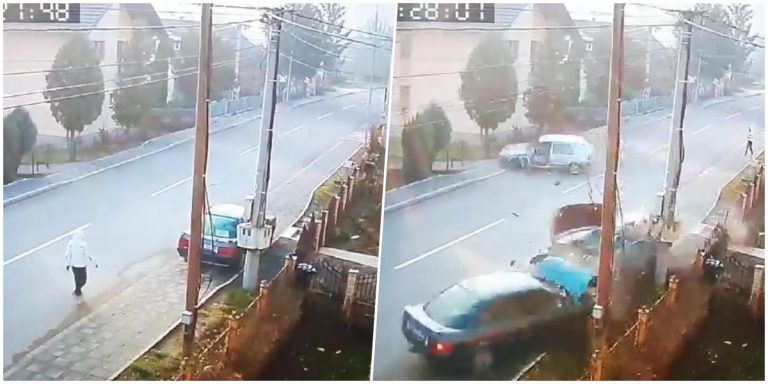 Snimak nesreće u Doboju: Pješak “za dlaku” izbjegao smrt